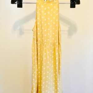Mossimo Supply Co. Yellow Floral Babydoll Dress XS